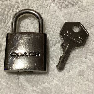 Vintage Coach Mini Padlock & Key, Silver Tone, Luggage, Travel or Bag Accessory